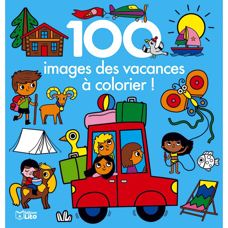 100 images de vacances à colorier