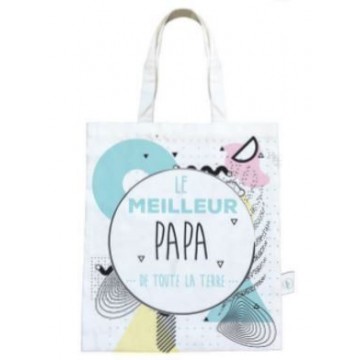 Sac shopping coton 38x44cm Meilleur Papa de la Terre