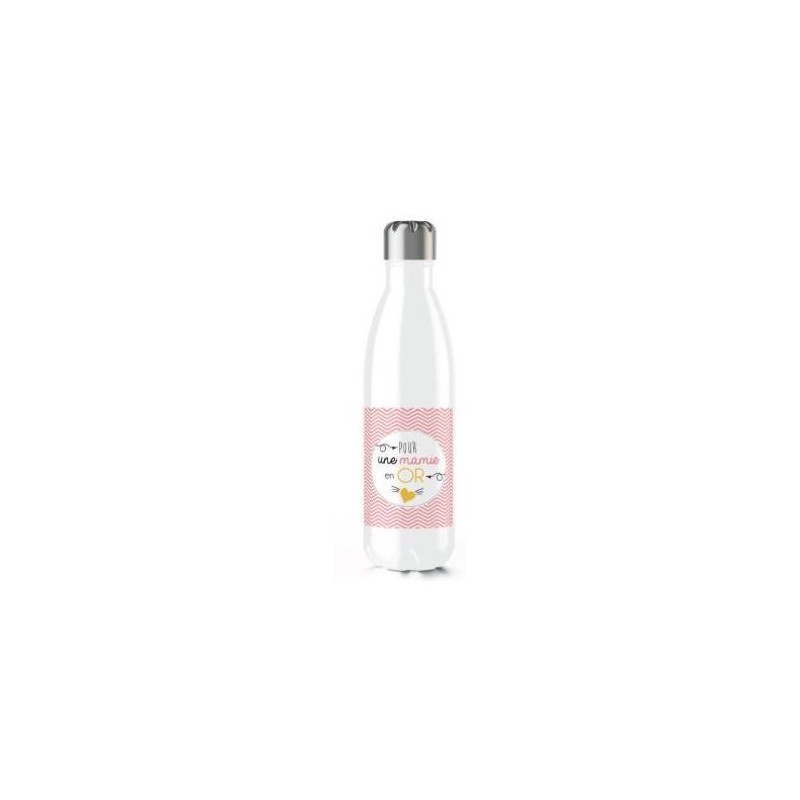 Bouteille isotherme 25x5cm 500ml Mamie en or