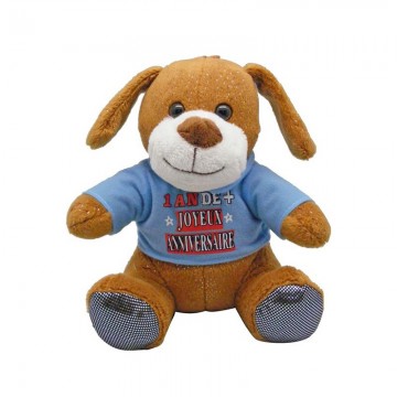 Peluche Chien 20cm 1 an de + Joyeux Anniversaire