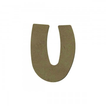 Majuscule 8cm déco bois 6mm - U -