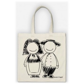 Sac shopping coton Jennala & Seppala 38 x42 cm noir