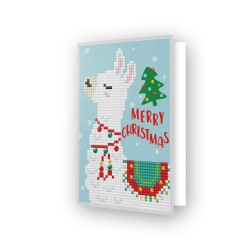 Carte de voeux Diamond Dotz - Joyeux Noël Lama
