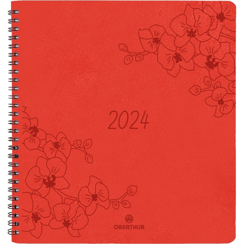 Agenda 2024 spirale Fleurs Azure 11x8'' 1s/2p