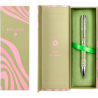 Stylo Bille Bélius Ink Dreams vert matcha att argent ondulations rose