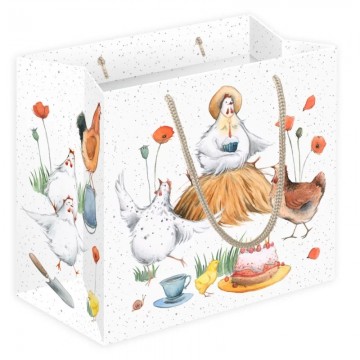 Sac cadeau 16x15x10cm Les Poulettes