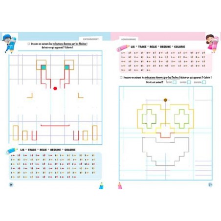 Gymnastique cérébrale pour les petits - Dessins Pixels codes