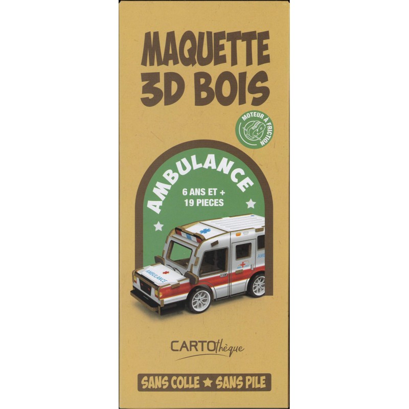 Maquette 3D bois - Ambulance