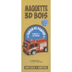 Maquette 3D bois - Camion Pompier