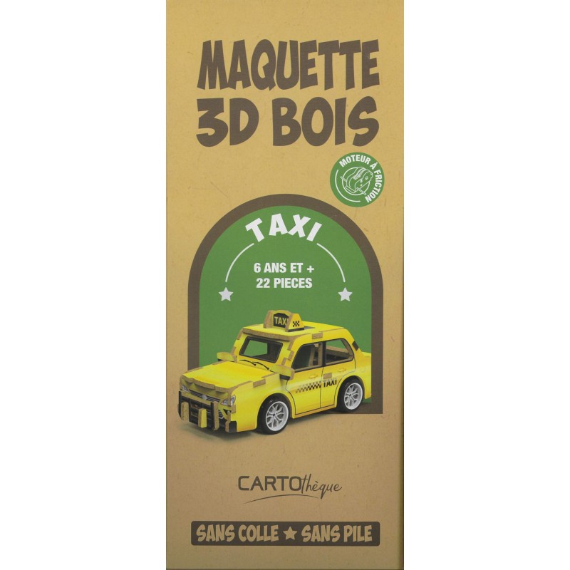 Maquette 3D bois - Taxi