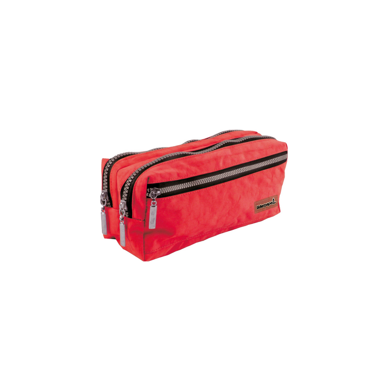 Trousse 3 compartiments rouge