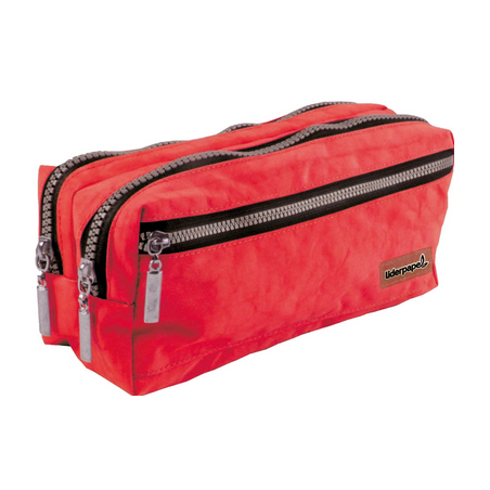 Trousse 3 compartiments rouge