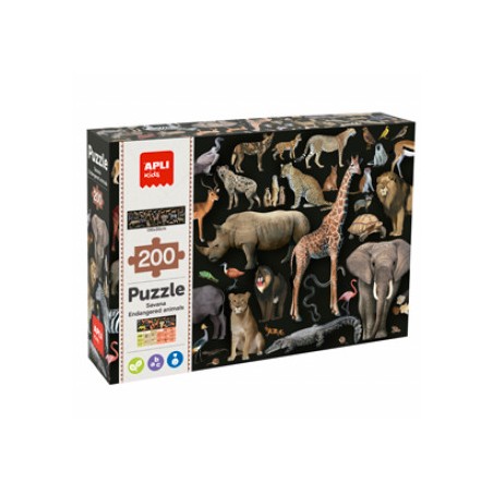 Puzzle Animaux savane menacés 200p