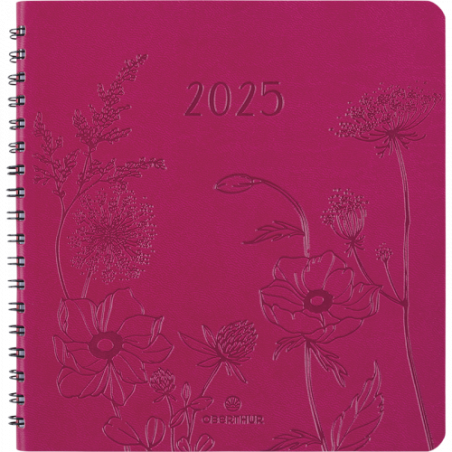 Agenda spir Sem 16x16 Fuschia Primrose 2025