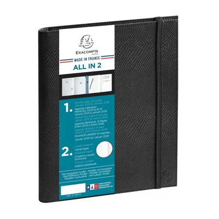 Agenda All in 2 mens. EasySlim 21 Kaa Noir