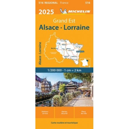 Carte Michelin 516 Grand Est Alsace Lorraine 2025