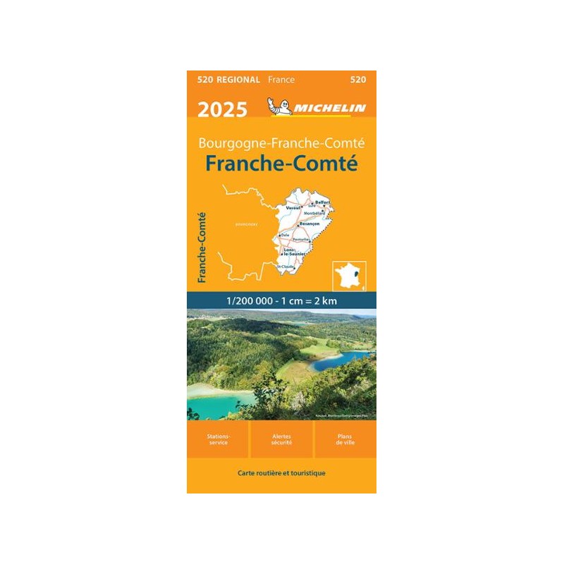 Carte Michelin 520 Franche-Comté 2025