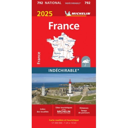 Carte routière France Indéchirable 2025