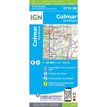 Carte IGN 3719SB Colmar - Neuf-Brisach