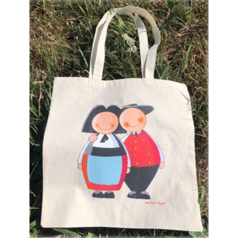 Sac shopping coton Jeannala & Seppala 38x42cm Couple