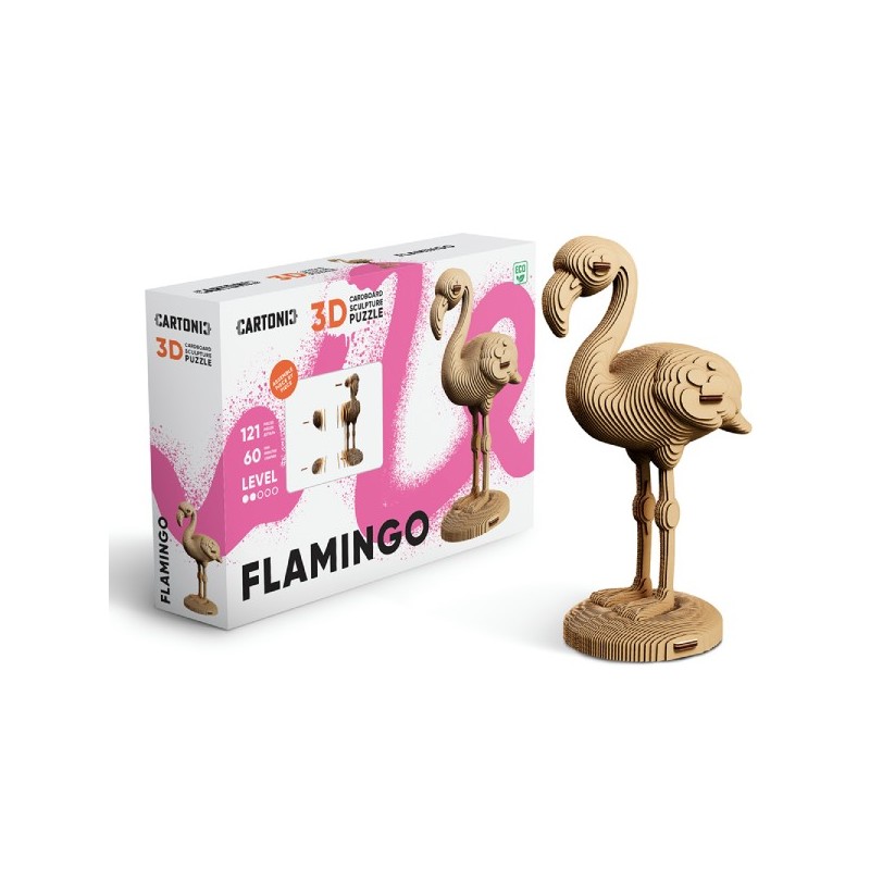 Cartonic Sculpture - Puzzle 3D - Flamand rose