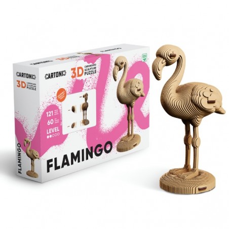 Cartonic Sculpture - Puzzle 3D - Flamand rose