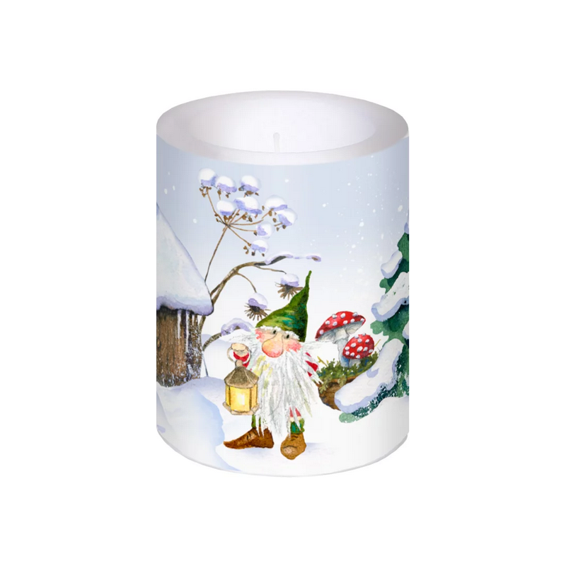 Bougie lanterne 7cm Lutin de Noël