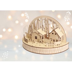 Maquette en bois 3D - Chalet en Forêt