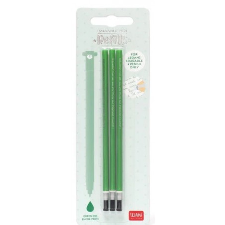 Recharge stylo effaçable x3 vert