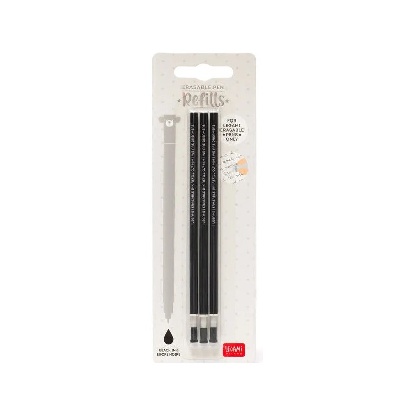 Recharge stylo effaçable x3 noir