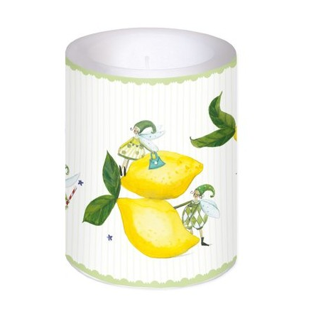 Bougie lanterne 12cm Citron