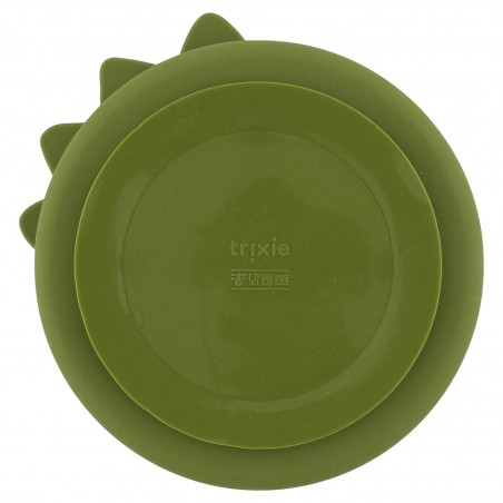 Assiette ventouse en silicone/comp - Mr Dino