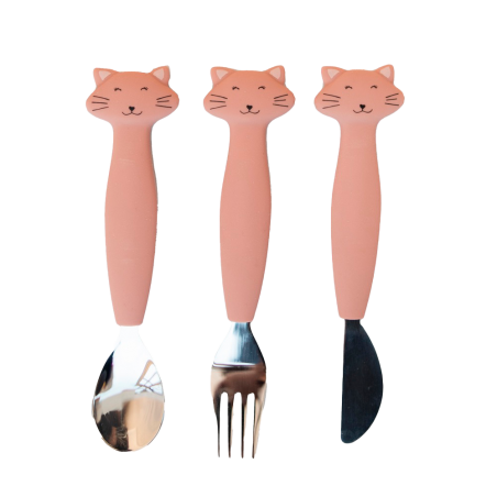 Set 3 couverts en silicone - Mrs Cat