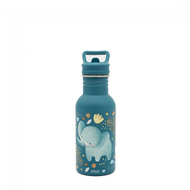 Gourde acier inox avec paille 500ml - Chewy l'éléphant