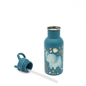 Gourde acier inox avec paille 500ml - Chewy l'éléphant
