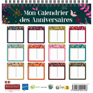 Mon calendrier des Anniversaires chevalet