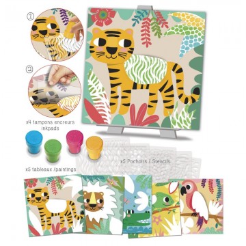 Pochoirs motifs Couleurs de la Jungle