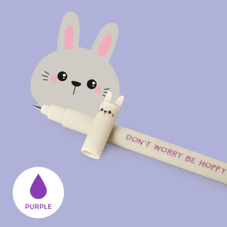 Stylo encre gel effaçable Lapin