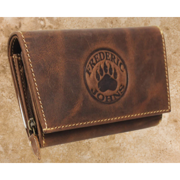 Porte-monnaie Femme cuir Angel gros logo marron