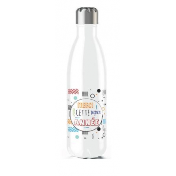 Bouteille isotherme 25x5cm 500ml Super année école