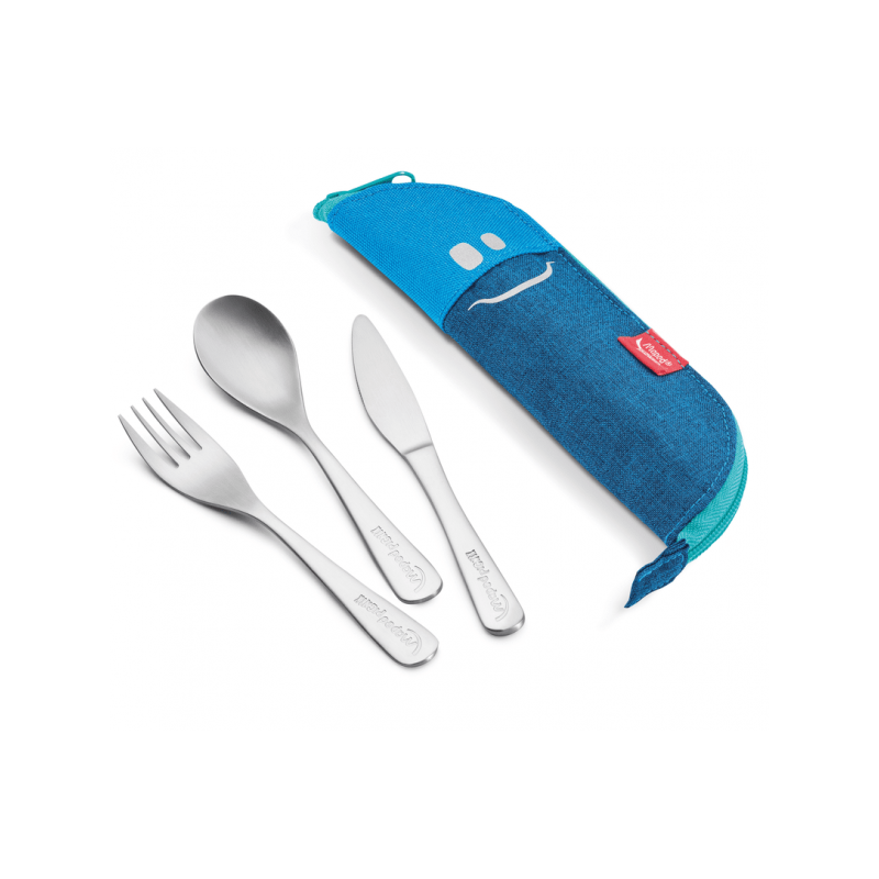 Etui avec 3 couverts acier inoxydable