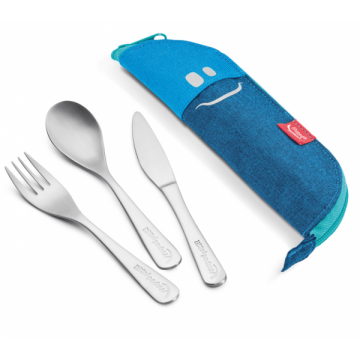 Etui avec 3 couverts acier inoxydable