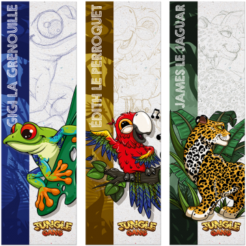 Bloc de 12 Marque-Pages Jungle
