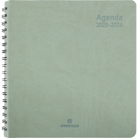 Agenda sco 2025/26 Sem 16x16 spirale Grenade vert sauge