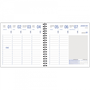 Agenda sco 2025/26 Sem 16x16 spirale Grenade vert sauge