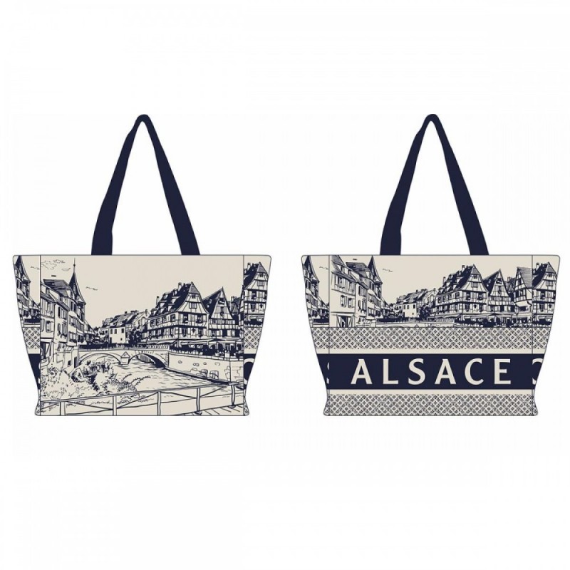 Cabas City Alsace 38x30cm bleu