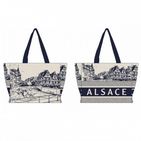 Cabas City Alsace 38x30cm bleu