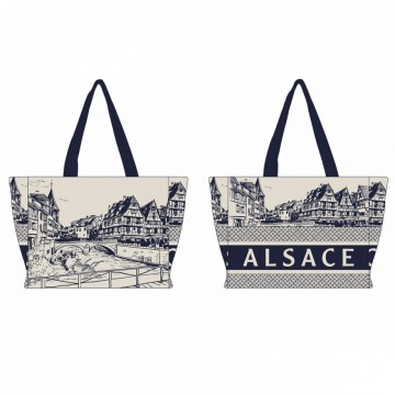 Cabas City Alsace 38x30cm bleu