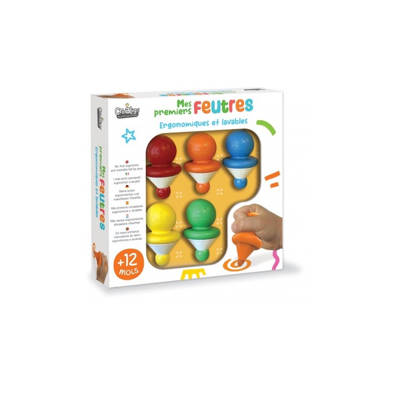 Mes premiers feutres ergonomiques et lavables x5