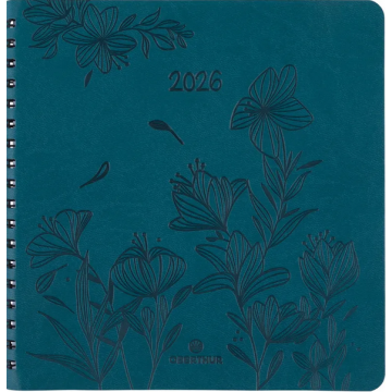 Agenda Sem 16x16 spirale Primrose 2026 vert canard